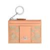 Skinny Id Case 11 Classic Presbyopia Logo Zipper Closure Calfskin Card Holder Regular Women's Orange Pink Orange Pink