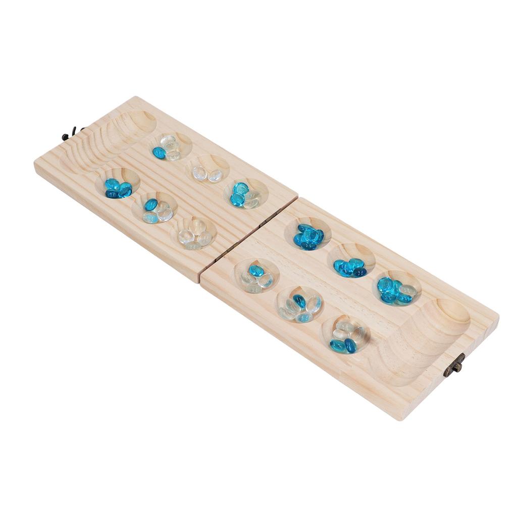 Wooden Mancala Board Game Set Logical Thinking Training Interactive Tabletop Toy Puzzle Board Game for Children and Parent