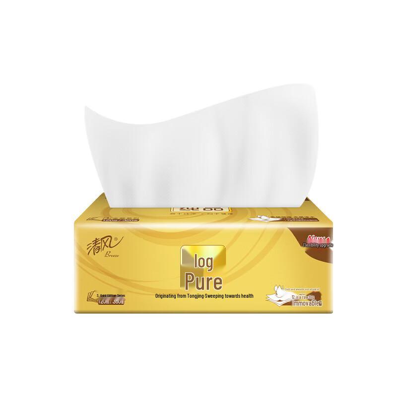 Qingfeng Original Wood Gold 3-Ply Facial Tissues