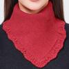 New Fashion Wavy Edge Small Flower Scarf Triangle Scarf Korean Version Versatile Neck Protector Knitted Scarf Cover To Keep Warm