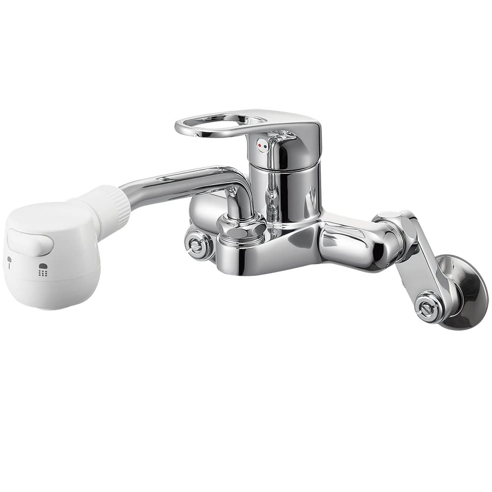 

SANEI shower mixer tap with spray for general use Single-lever shower/straight function, upward-facing pipe, (K27CM-W)