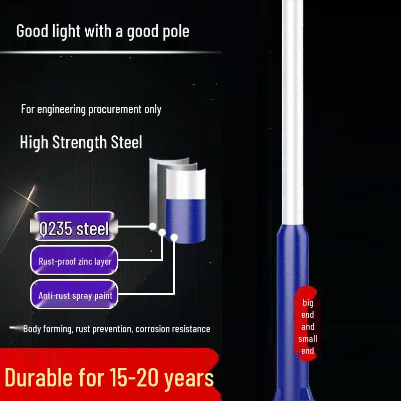 Solar Street Light Set with Pole - LED Outdoor Lighting for Rural Projects