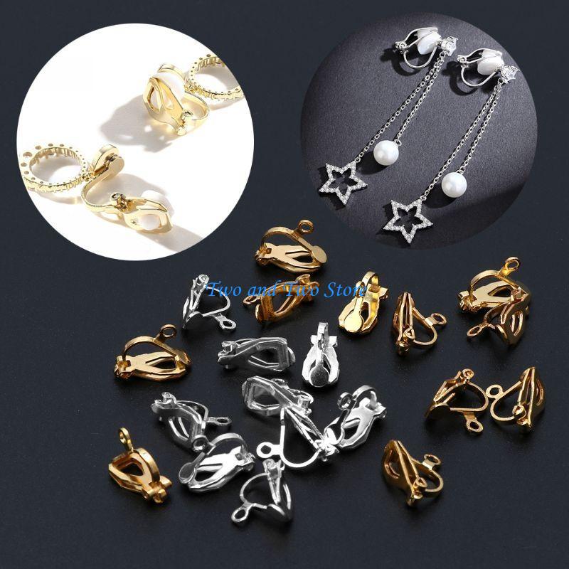 HX6F 20Pcs Clip on Jewelry Findings Replacements for DIY Earring Turn Any Studs