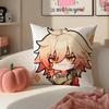 Honkai Star Rail MMydei Cushion Cover Pillowcase Short Plush Invisible Zipper Room Sofa Cushion Cover