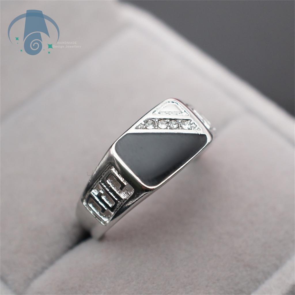 Fashion Economical Mens Enamel Drip Square Ring Classic Design Jewelry for Daily Wear Gift for Him Handmade Colorful Alloy Band