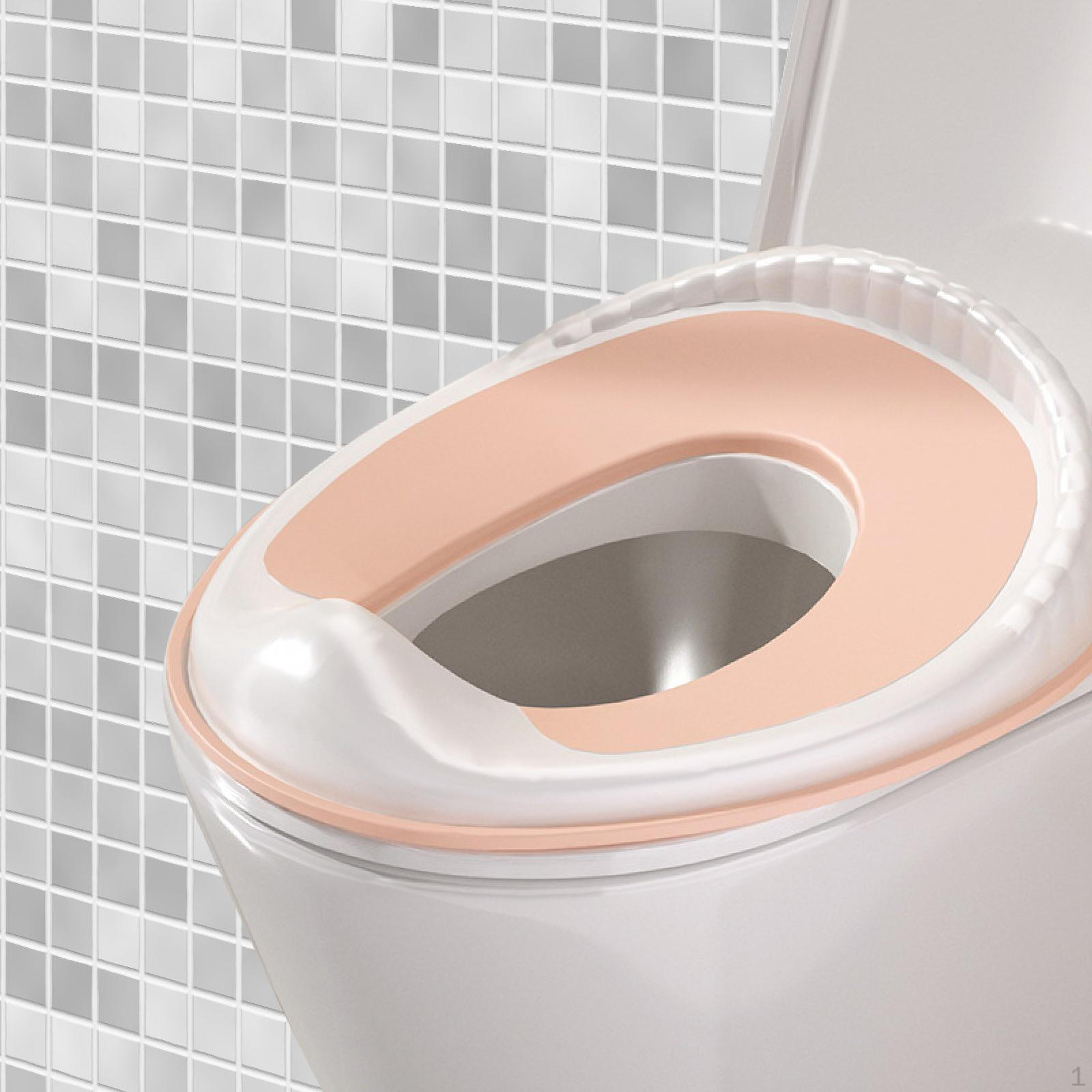 

Сиденье для приучения к горшку с защитой, удобный детский туалет для лаватории, для использования в помещении розовый