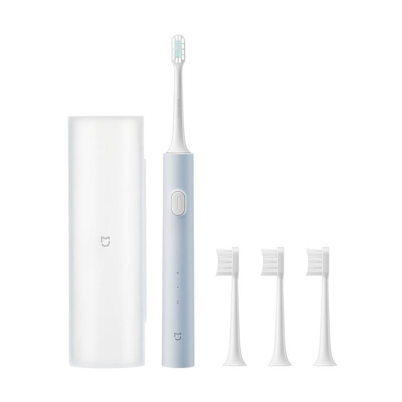 MIJIA T200/T200C Schall-Elektrische Zahnbürste, 2 Modi, 2 Bürstenköpfe, Aufhellende Zahnbürste, USB-C 25 Tage Akkulaufzeit, IPX7 Wasserdicht