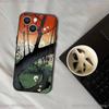 Japan Style Ukiyo-e Phone Case For iPhone 17,16,15,14,13,12,11,Pro,XS,Max,XR,Plus,E,SE4,Mini Black Soft Cover