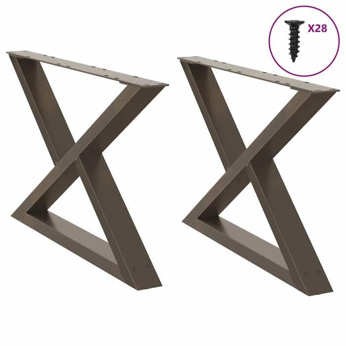 VidaXL Pieds de table basse 2 pièces Acier naturel 70 x (42-43,3) cm Acier 4012715