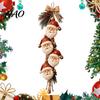 Hanging Fireplace Wall Decor Santa Claus Wooden Ornament, Rustic Christmas Tree with Ornament Jute String, Farmhouse Holiday for Home Garden