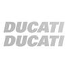 Labelbike - 2-Pack of Lettering Stickers for Motorcycle Tanks, Compatible with Ducati Racing, Silver