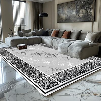 Tappeti Grigio Stile Europeo per Decorazione Soggiorno Tappeto per Area Divani Tavolini da Caffè Tappeti Lussuosi per Casa per Camera da Letto Tappeto Antiscivolo