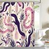 1pcs Exquisite Snake Shower Curtain, Polyester with Hook, Braided, Fashionable Bathroom Decorative Pattern Curtain