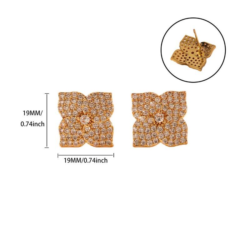 Wind retro stainless steel sunflower love geometric earrings personalized flower earrings new