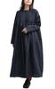 JANJAM Plus Size Terry Long Maxi Natural Size F Women's Pin-Tuck Dress, Sleeves, Length, Navy, (Fits M-LL)