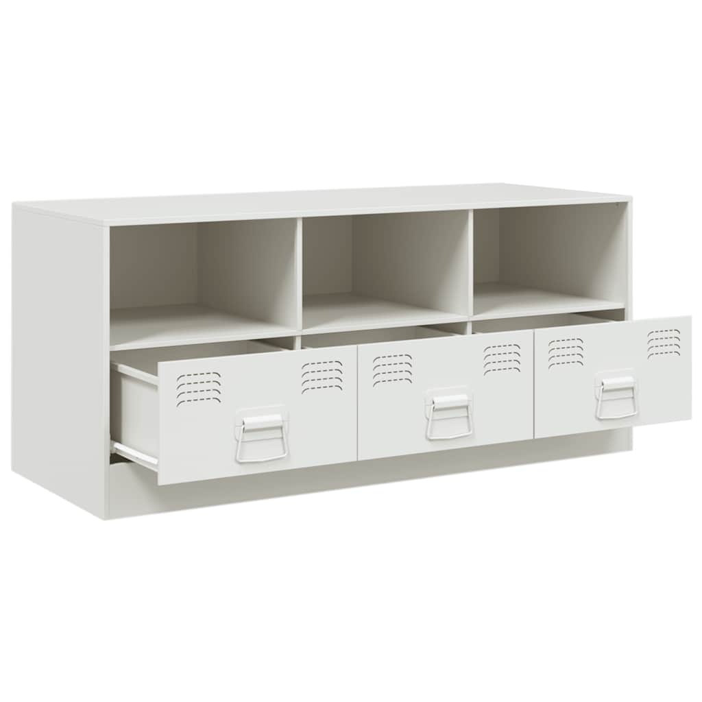 Vidaxl Szafka Pod Telewizor, Biała, 99X39X44 Cm, Stalowa