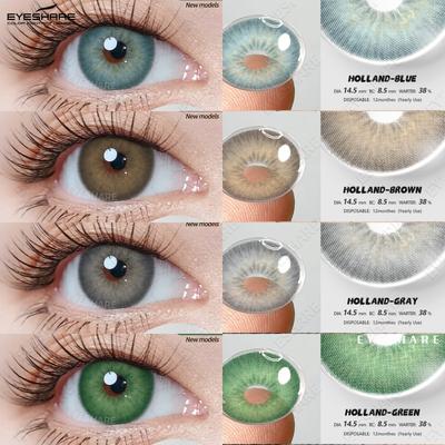 Colored Contact Lenses Natural Brown Soft Lenses Dark Green Annual Cosmetic Contact Lenses Gray Lenses Colored Cosmetic Lenses 1 Pair
