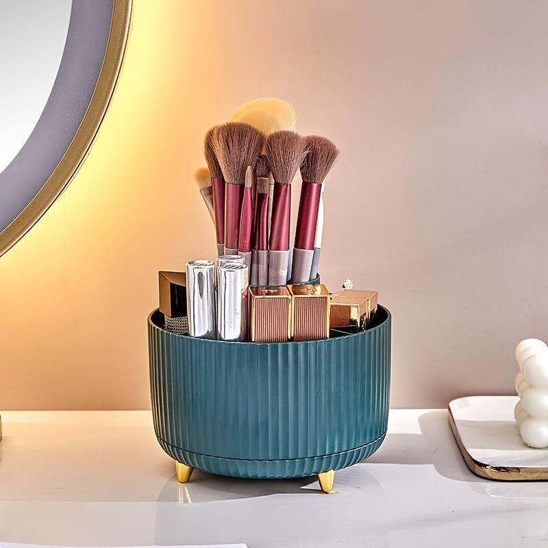 1pc Advanced rotating cosmetic storage box for easy access - durable plastic brush and skincare organizer
