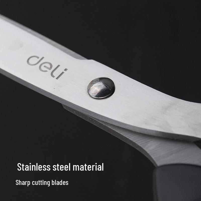 Deli 6009 Large Stainless Steel Round Head Scissors for Students & Office Use