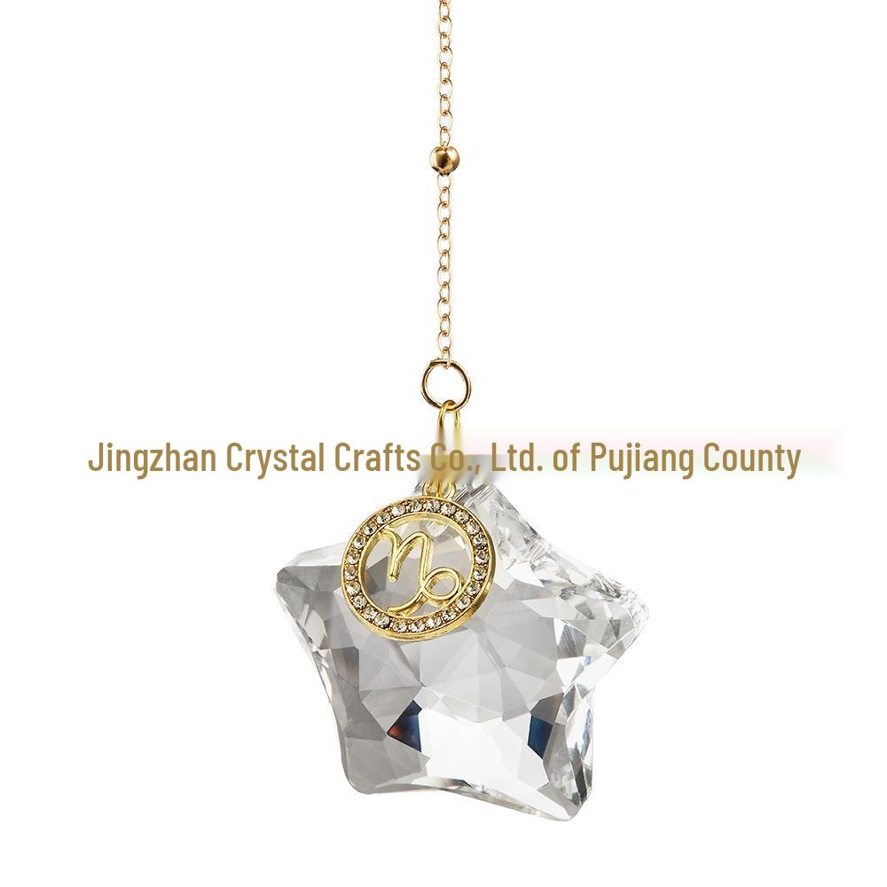 12 Constellations Moon & Pentagram Crystal Sun Catcher Pendant Set