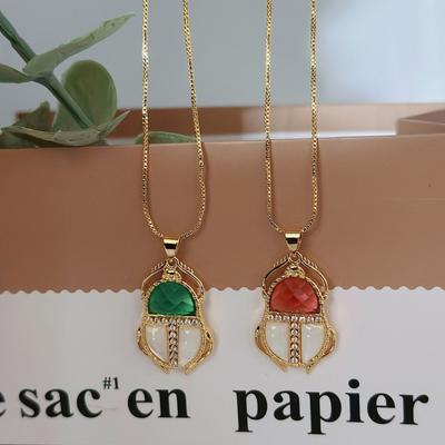 Personalized Light Luxury Insect Beetle Pendant Necklace Diamond Collarbone Chain Simple Niche Necklace