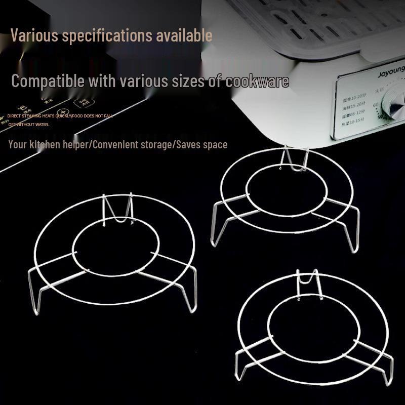 Three-Pack Stainless Steel High-Leg Steaming Rack for Rice and Pressure Cookers