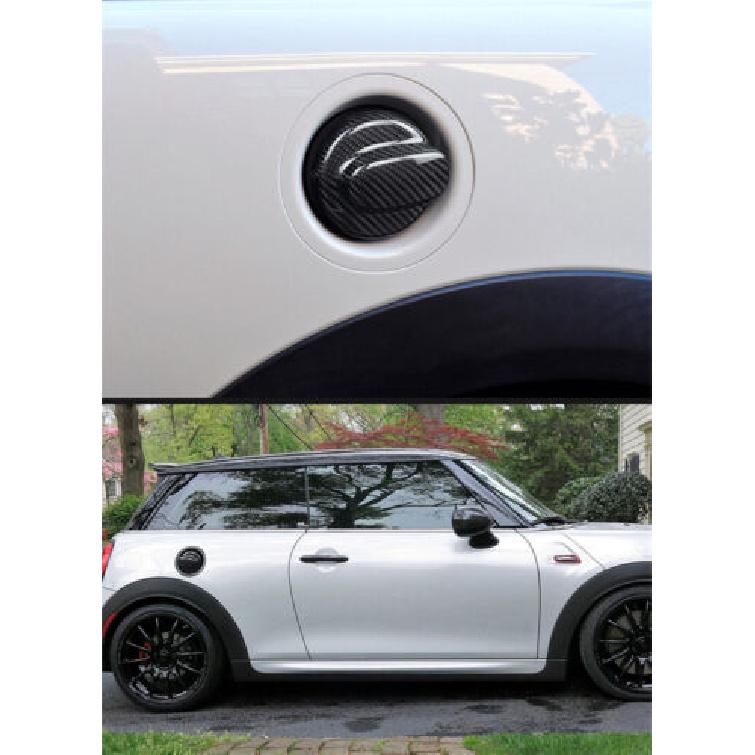 Black Carbon Fiber Car Fuel Tank Oil Cap Case Cover For Mini Cooper R55 2007-14