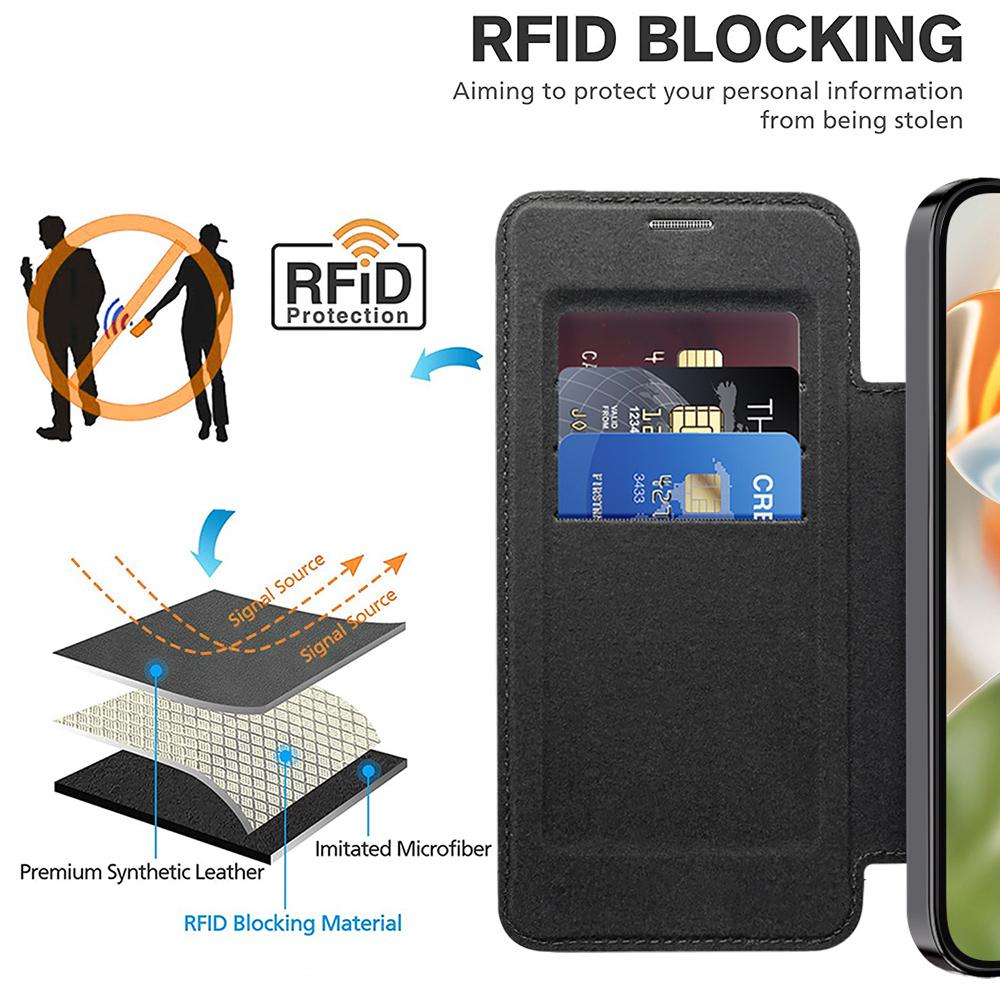 For Google Pixel 9 Case Compatible with MagSafe RFID Blocking Leather Phone Cover