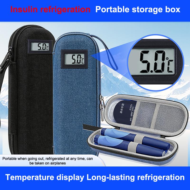 Insulin Cooler Travel Storage Case With Digital Display Medicine Organizer Bag Reusable Diabetes Carrying Bag For Diabetics
