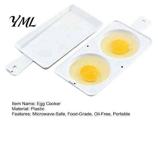 Kitchen Gadgets for Home Microwave Egg Poacher, 2?Cavity Steamer Cooker with Lid & Handle, Dorm Cooking Accessories Boiler Mold, Quick Breakfast
