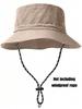 Faltbarer, schnell trocknender, wasserdichter Eimerhut mit Kordelzug, verstellbarer Sonnenschutz für Outdoor-Sport, Strand, Wandern
