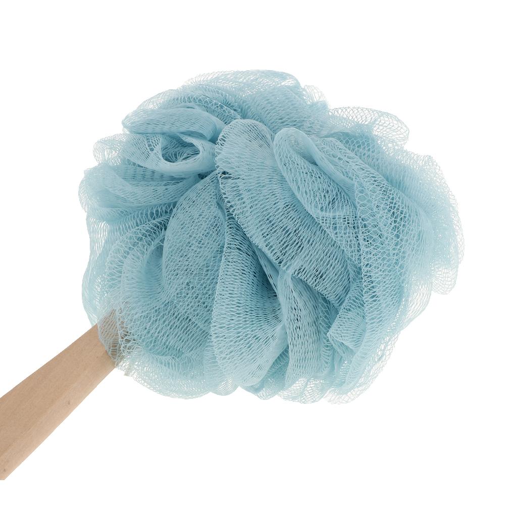 Wielofunkcyjny Puf do Mycia pod Prysznic z Długą Rączką, Siateczkowy Puf Złuszczający, Gąbka do Kąpieli, Scrubber do Pleców do Łazienki