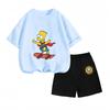 Moda Estiva di Grande Successo Abbigliamento per Bambini Set a Maniche Corte con Stampa Cartone Animato Bart Simpson