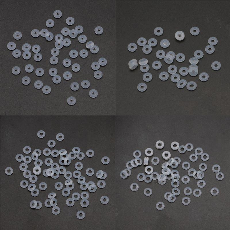50 Perline In Gomma/silicone Nere | Diametro 8 Mm, Foro 4 Mm | Per Bracciali, Gioielli Fai Da Te