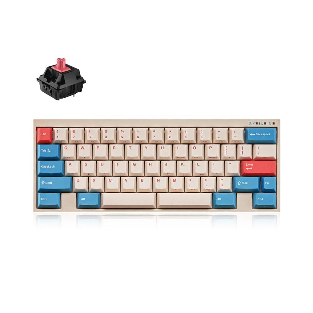 

LEOPOLD FC630MBT CoralBlue Механічна клавіатура Англійська США Розкладка 60 клавіш CHERRY MX2A Silent Red 60% Bluetooth/USB-C (FC630MBTS2/ERBPD(W) Вісь)