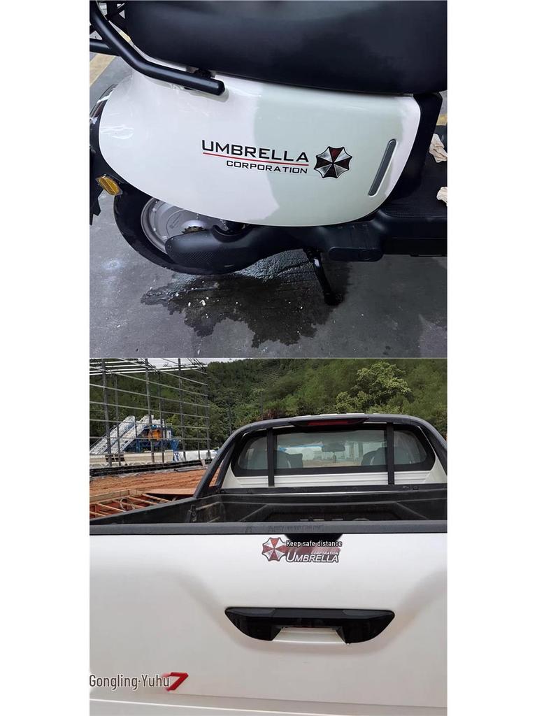 Наклейка на мотоцикл/автомобіль Resident Evil Umbrella: Водонепроникна та міцна наклейка