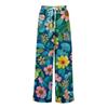 Women's Loose Casual Floral Print Wide Leg Pants With Elastic Waist Drawstring And Pocket Pants