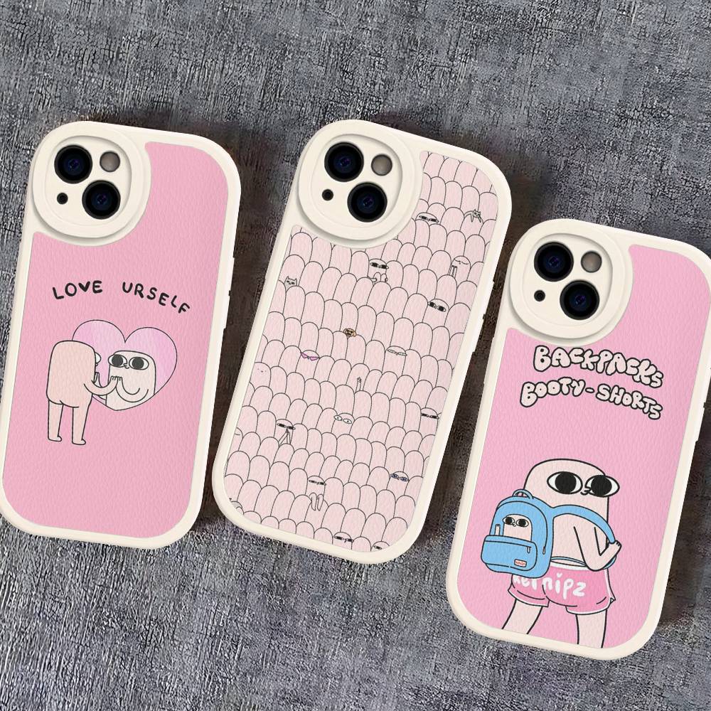 Ketnipz Cartoon Leather Phone Case For IPhone 15 14 13 Pro Max 12 11 16 Plus Phone Cover