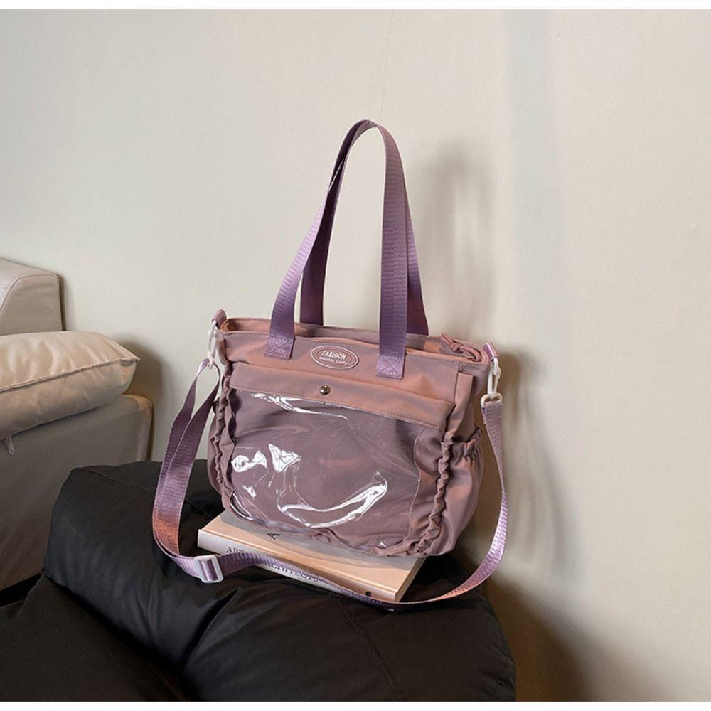 Cute Transparent Itabag Idol Merchandise Storage Nylon Crossbody Itabag Large Capacity Badge Display Student Tote Bag Girls