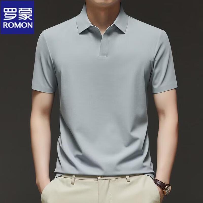 ROMON Men's Breathable Business Casual Polo Shirt