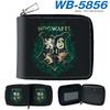 Portfel Harry Potter Krótki Zapinany na Zamek Skóra PU Portmonetka na Monety Uchwyt na Karty dla Uczniów