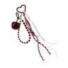 Fashionable Cherry Keychain For Daily Use Soft Braided Rope With Alloy Detail Bead Bag Charm Key Holder Bags Pendant