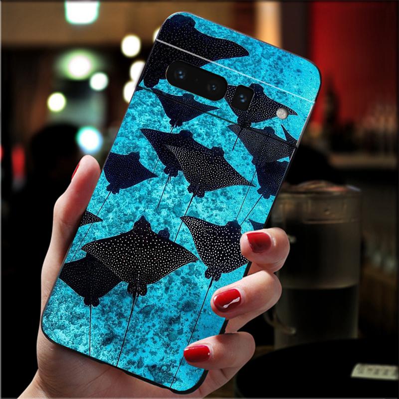 

For Google Pixel 10 9 Pro XL Silicone Phone Soft Case For Google Pixel 9A 8A 7A 6A 5 Cover Shell Eagle Ray Manta Ray Google Pixel 9