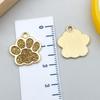 DIY Glitter Dog Paw Pendant: Alloy Drip Oil Jewelry for Pet Tags & Bracelets