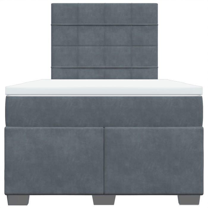 Maison Exclusive - Sommier à lattes de lit et matelas gris foncé 120x190cm velours