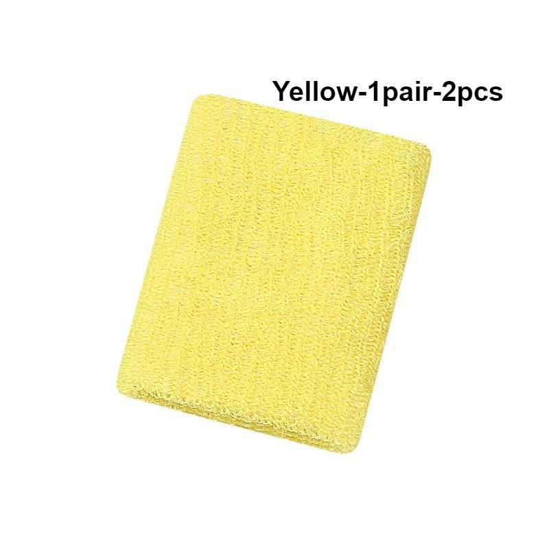 New Hot 1Pairs 2Pcs Set Breathable Cotton Wrist Sweatbands Sweat Absorbent Wristbands for Tennis Football Basketball Running Gym 1