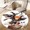1pc Haikyuu Kuroo Tetsurou Anime Design Round Carpet - Office Chair Mat, Non-Slip Rug for Home Decor
