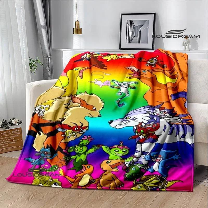 Digimon Cartoon Printed Blanket Flannel Warm Blankets Soft and Comfortable Blanket Bed Linings Cubre Cama Birthday Gift