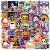 50pcs/pack Cute Halloween Graffiti Stickers DIY Decorative Stickers for Halloween Festival Atmosphere for Phone Bag Gift Kids