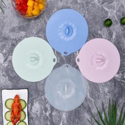 2 pièces Couvercle en Silicone Frais Multifonctionnel Écologique Couvercle Anti-Débordement Bouchon d'Étanchéité Cuisine